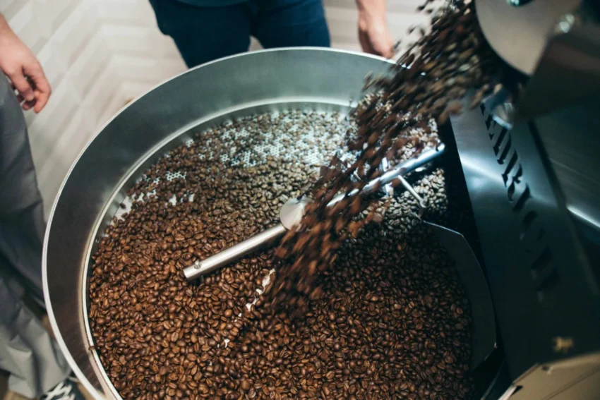 Coffee roasting bean spill